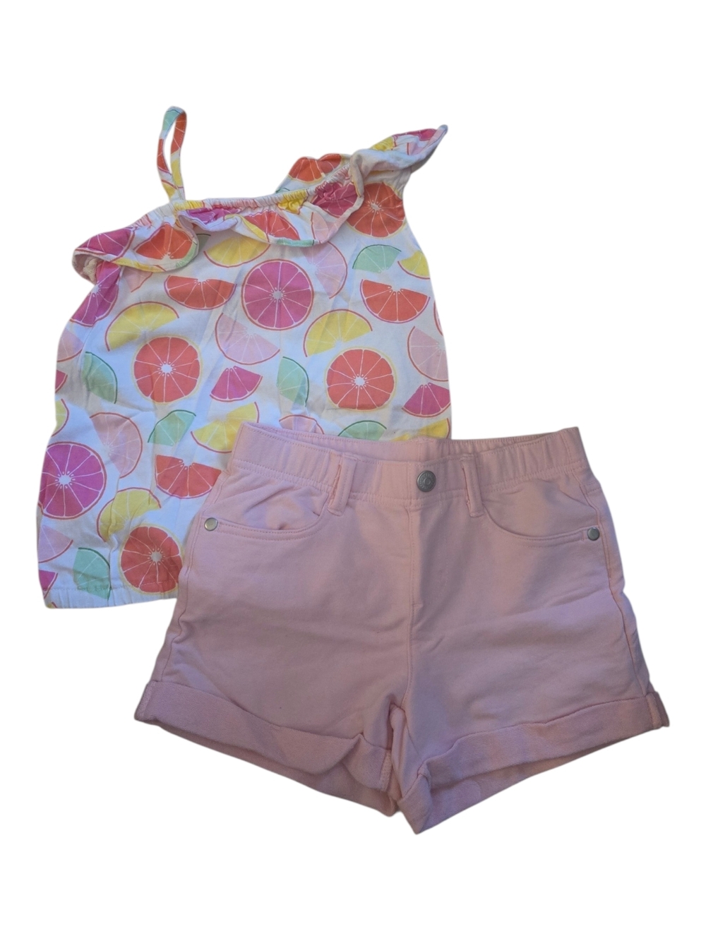 Gymboree Pink Citrus Print Tank with Light Pink Shorts